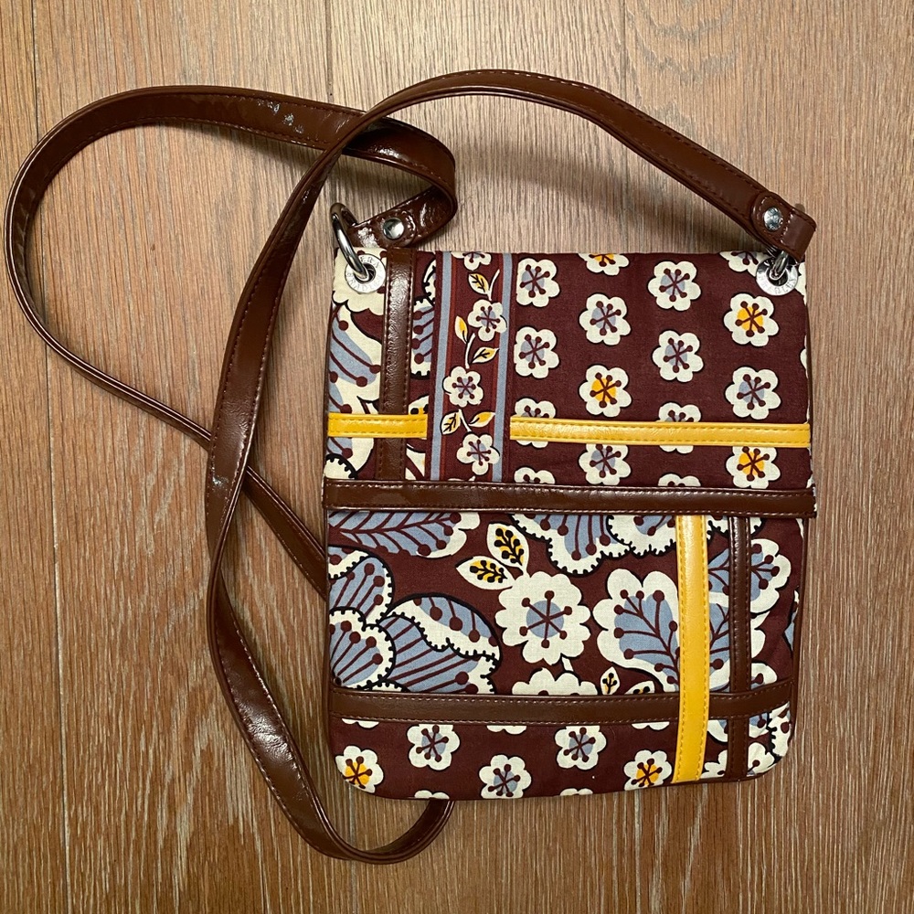 Vera Bradley Brown Print Small Crossbody